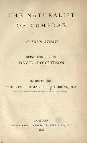 Cover for The naturalist of Cumbrae