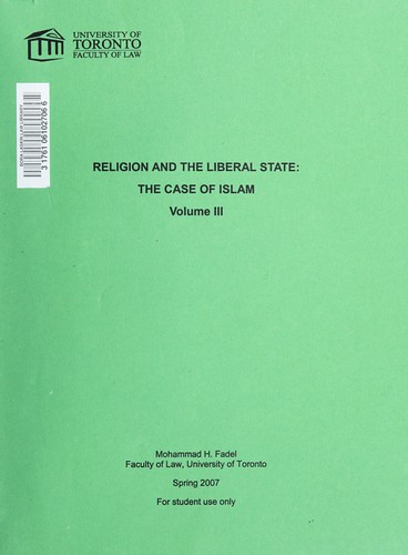 Cover for Religion and the liberal state