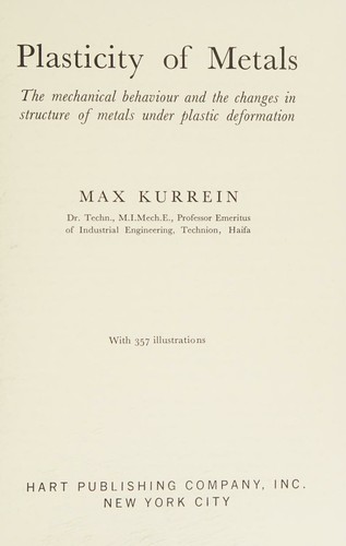 Cover for Plasticity of metals