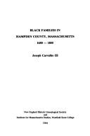 Cover for Black Families In Hampden County, Massachusetts, 1650-1855