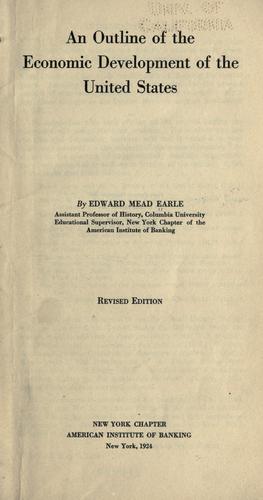 Cover for An outline of the economic development of the United States.
