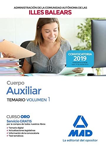Cover for Cuerpo Auxiliar de la Administración General de la Comunidad Autónoma de las Illes Balears. Temario Volumen 1