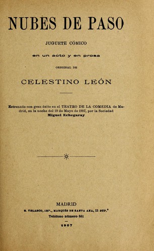 Cover for Nubes de paso