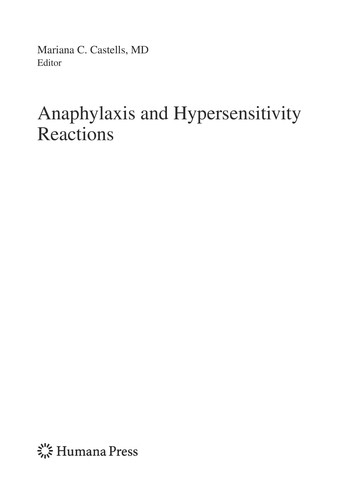 Cover for Anaphylaxis and hypersensitivity reactions