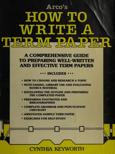 Cover for How to write a term paper