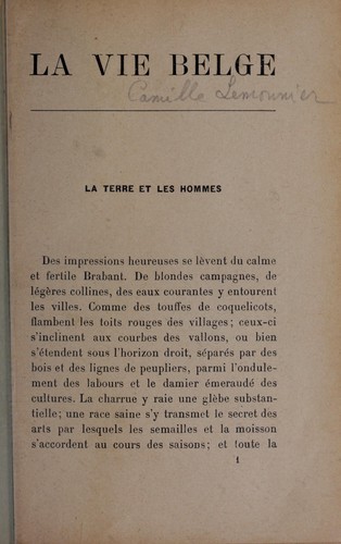 Cover for La vie Belge