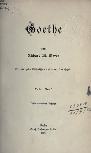 Cover for Goethe.