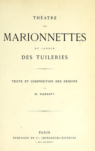 Cover for Théatre des marionnettes du Jardin des Tuileries