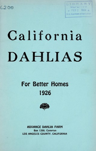 Cover for California dahlias