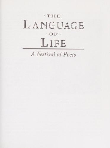 Cover for The language of life