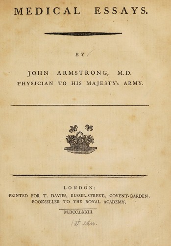 Cover for Medical essays