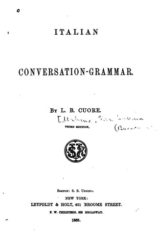 Cover for Italian Conversation-grammar
