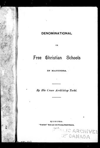 Cover for Denominational or free Christian schools in Manitoba
