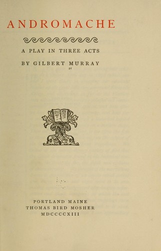 Cover for Andromache