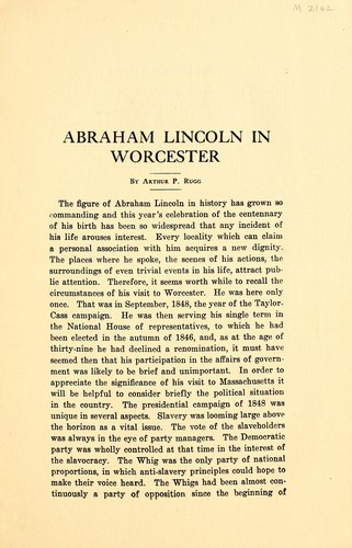 Cover for Abraham Lincoln in Worcester