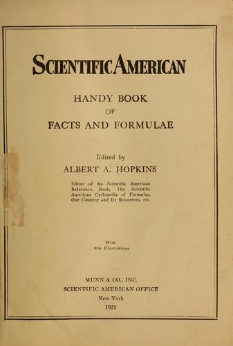 Cover for Scientific American handy book of facts and formulae
