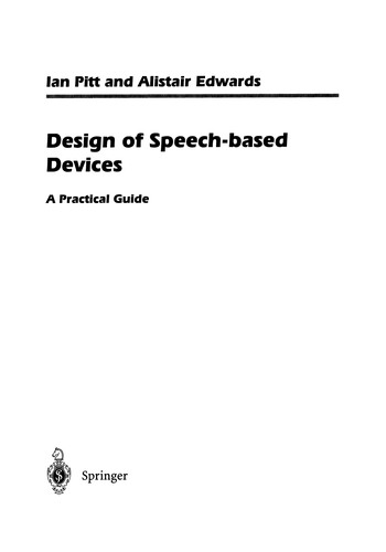 Cover for Design of Speech-based Devices