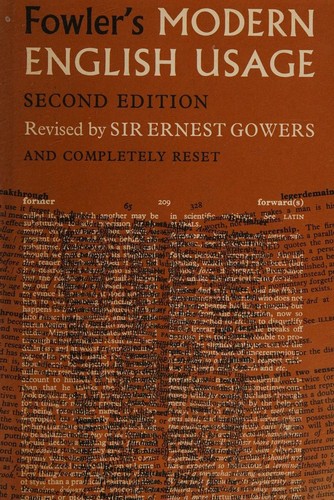 Cover for A Dictionary of Modern English Usage