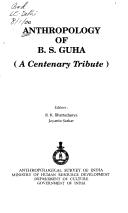Cover for Anthropology of B.S. Guha