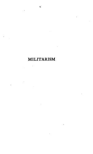 Cover for Militarism