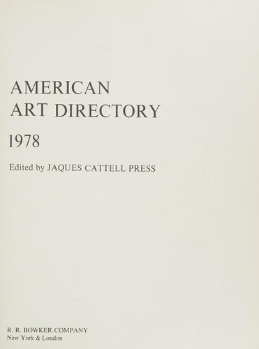 Cover for American art directory