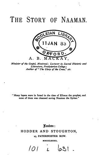 Cover for The story of Naaman
