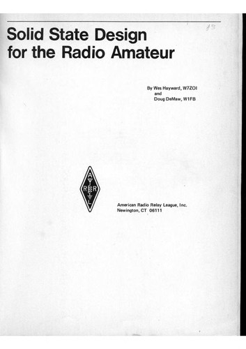 Cover for Solid State Design for the Radio Amateur