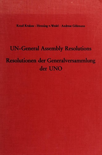 Cover for UN-General Assembly resolutions