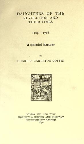 Cover for Daughters of the revolution and their times, 1769-1776