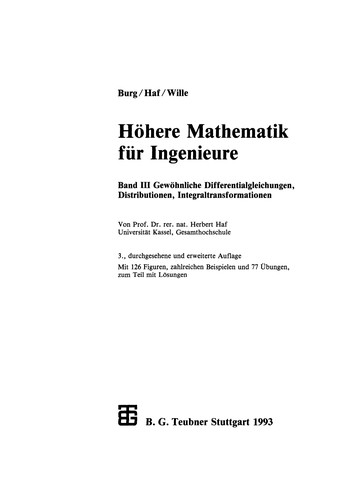 Cover for Höhere Mathematik für Ingenieure