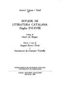 Cover for Estudis de literatura catalana