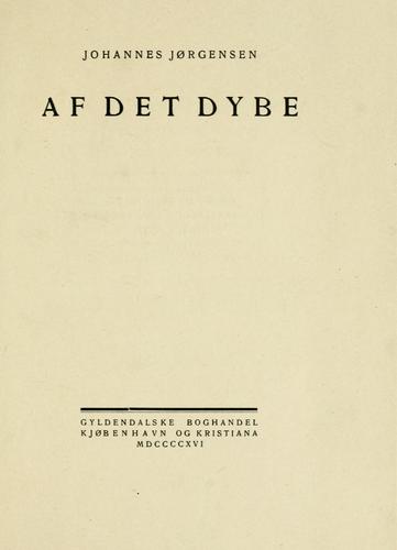 Cover for Af det dybe