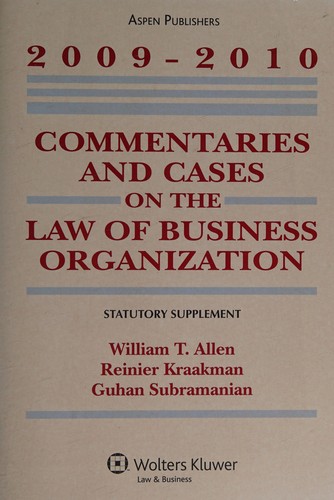 Cover for Commentaries and cases on the law of business organization