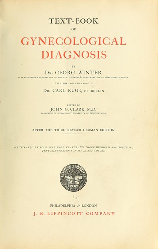 Cover for Text-book of gynecological diagnosis