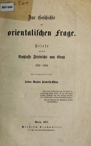Cover for Zur Geschichte der orientalischen Frage