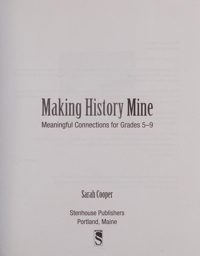 Cover for Making history mine