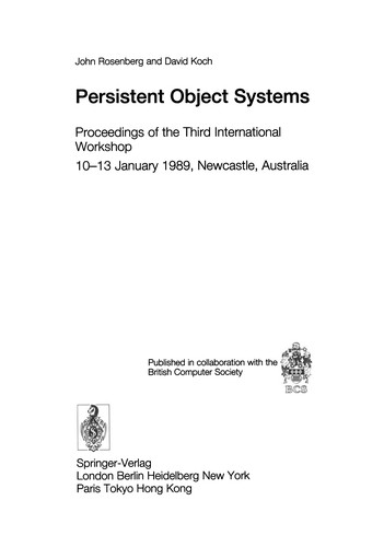 Cover for Persistent Object Systems