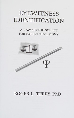 Cover for Eyewitness identification