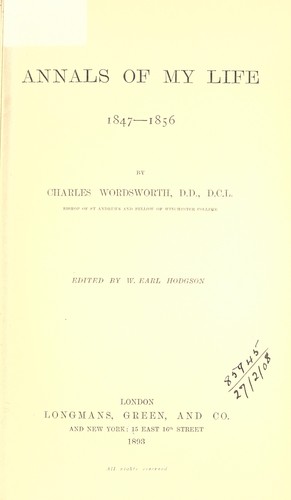 Cover for Annals of my life, 1806-1856
