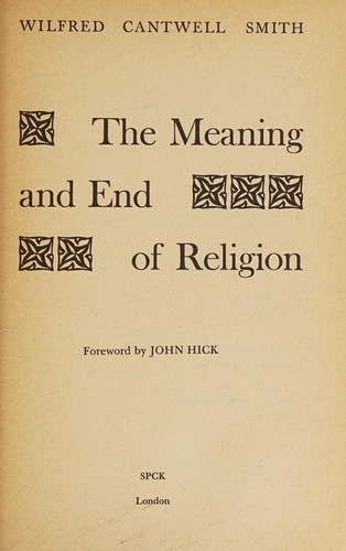Cover for The meaning and end of religion