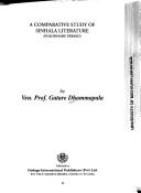 Cover for A comparative study of Sinhala literature