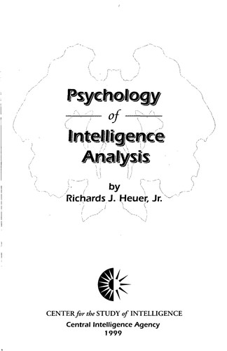 Cover for Psychology of intelligence analysis