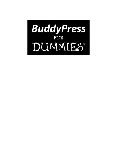 Cover for BuddyPress for dummies