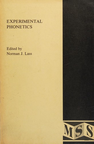 Cover for Experimental phonetics.