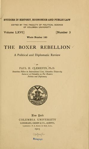 Cover for The Boxer rebellion