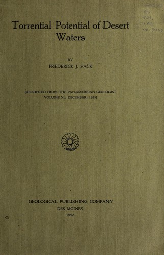 Cover for Torrential potential of desert waters