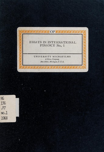 Cover for International monetary mechanisms