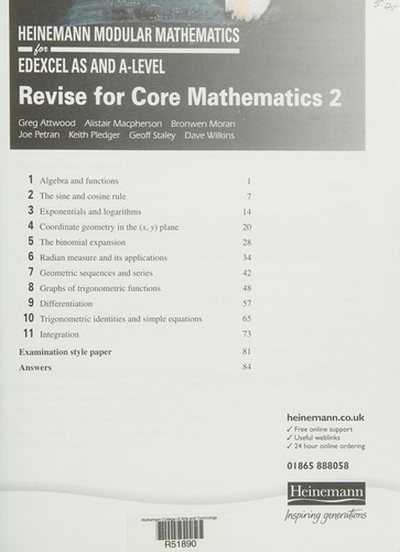 Cover for Heinemann Modular Maths Edexcel Revise for Core Maths 2