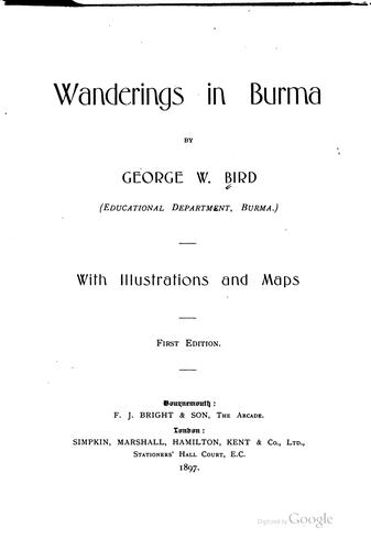 Cover for Wanderings in Burma.