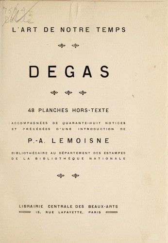 Cover for Degas